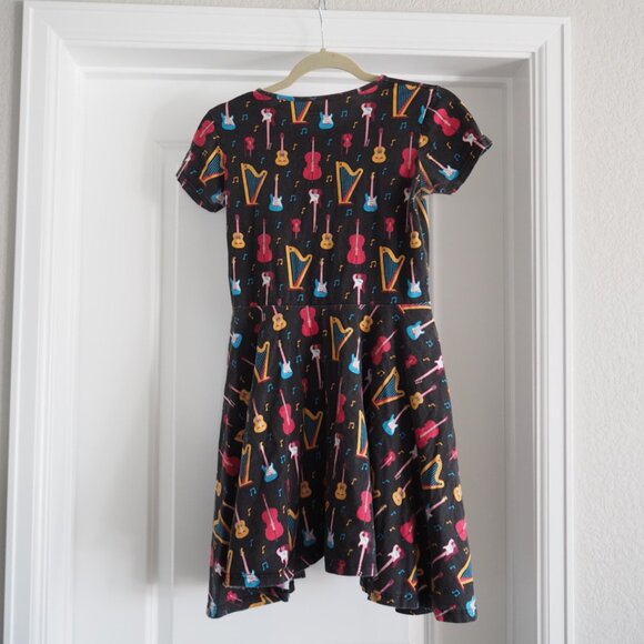 Svaha Musical Instrument Harp Guitar Print Girl's Twirl Dress Size 11-12 Years - Picture 5 of 9